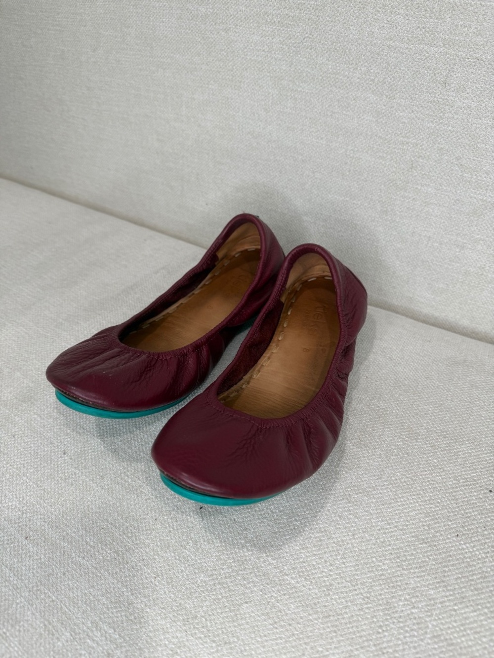 Tieks by Gavrieli Burgundy Leather Ballet Flats Size 8